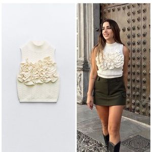 Zara chenille ruffled top